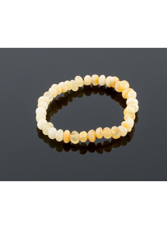 Baby amber bracelet - milky baroque beads