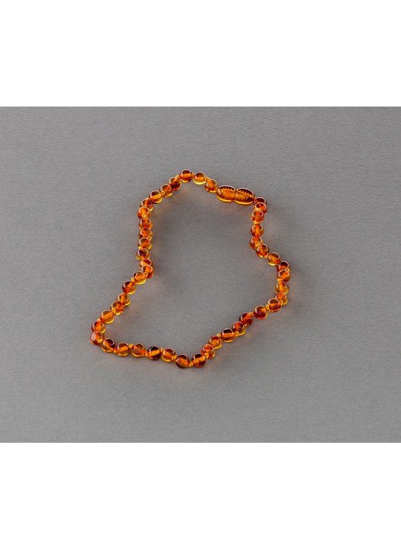 Baby amber necklace - cognac beads