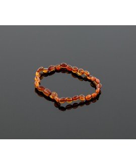 Adult amber bracelet - cognac olive beads