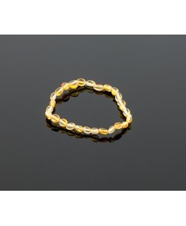 Adult amber bracelet - lemon olive beads