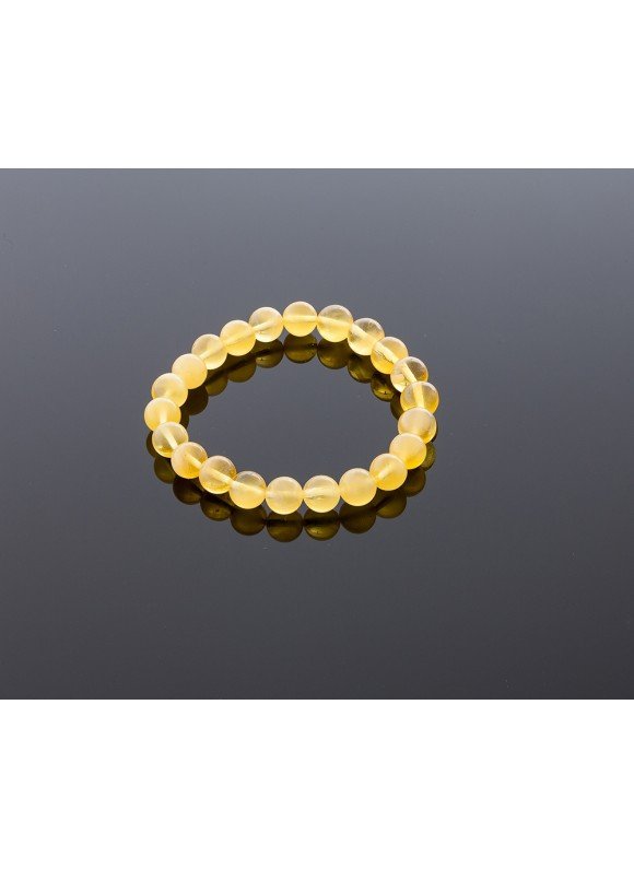 Natural yellow-lemon amber bracelet, 8mm