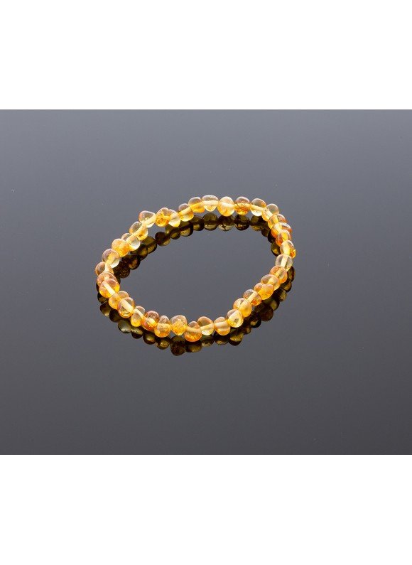 Adult amber bracelet - honey baroque beads