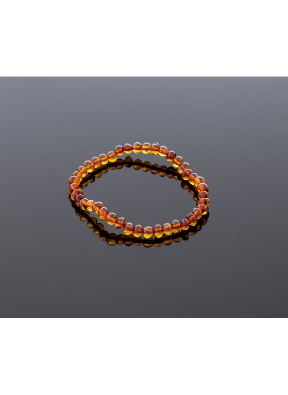 Adult amber bracelet - cognac baroque beads