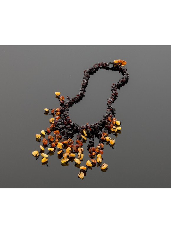 Hand-braided amber necklace