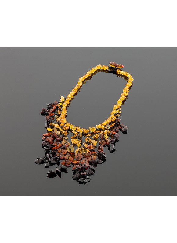 Hand-braided amber necklace