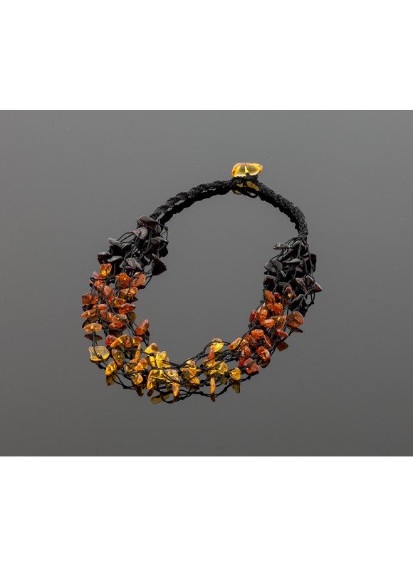 Hand-braided amber necklace