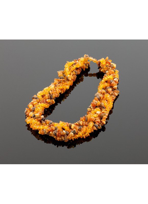 Hand-braided amber necklace