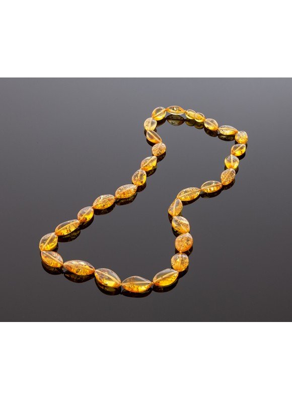 Classic style amber necklace - Honey droplet