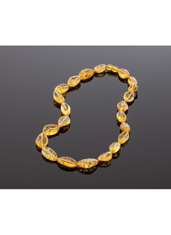 Classic style amber necklace - Lemon drop