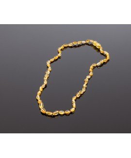 Adult amber necklace - lemon olive beads