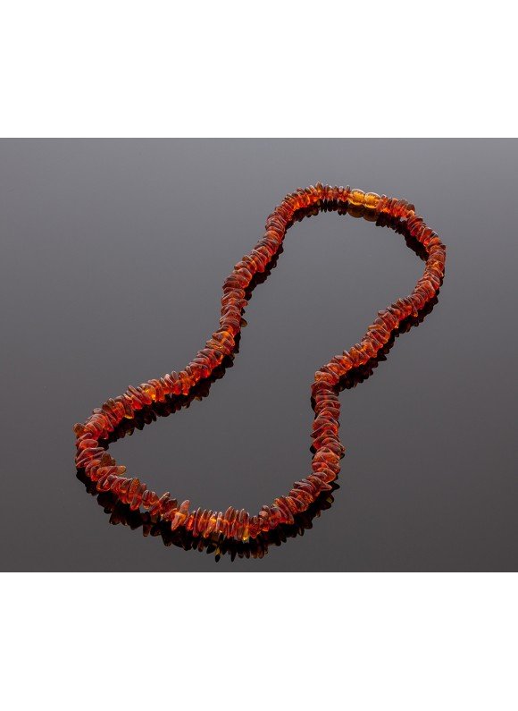 Baltic amber necklace - cognac chips