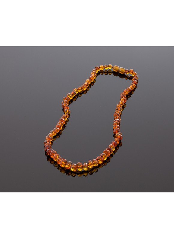 Faceted handmade amber necklace