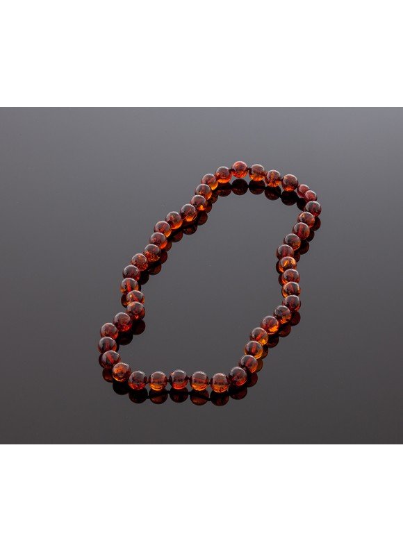 Luxury round amber necklace, 10mm